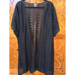 So Sik Mesh Coverup SZ 2X Swim Pool Kimono Flowy